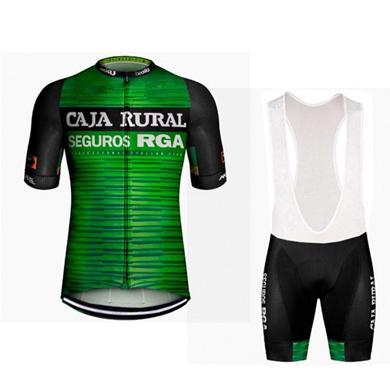 2019 Maillot Caja Rural Tirantes Mangas Cortas Verde Negro